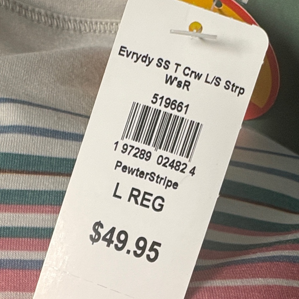 NWT L.L. Bean Women's SunSmart UPF50 Striped Everyday Crewneck Shirt SIZE LARGE - Picture 10 of 10